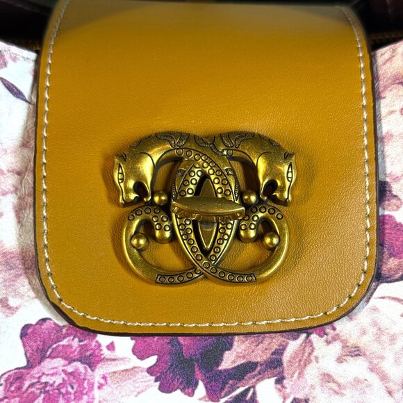 Sharif Legacy Vintage Signature Leather Floral Satchel Everyday Tote Bag - Picture 4 of 16